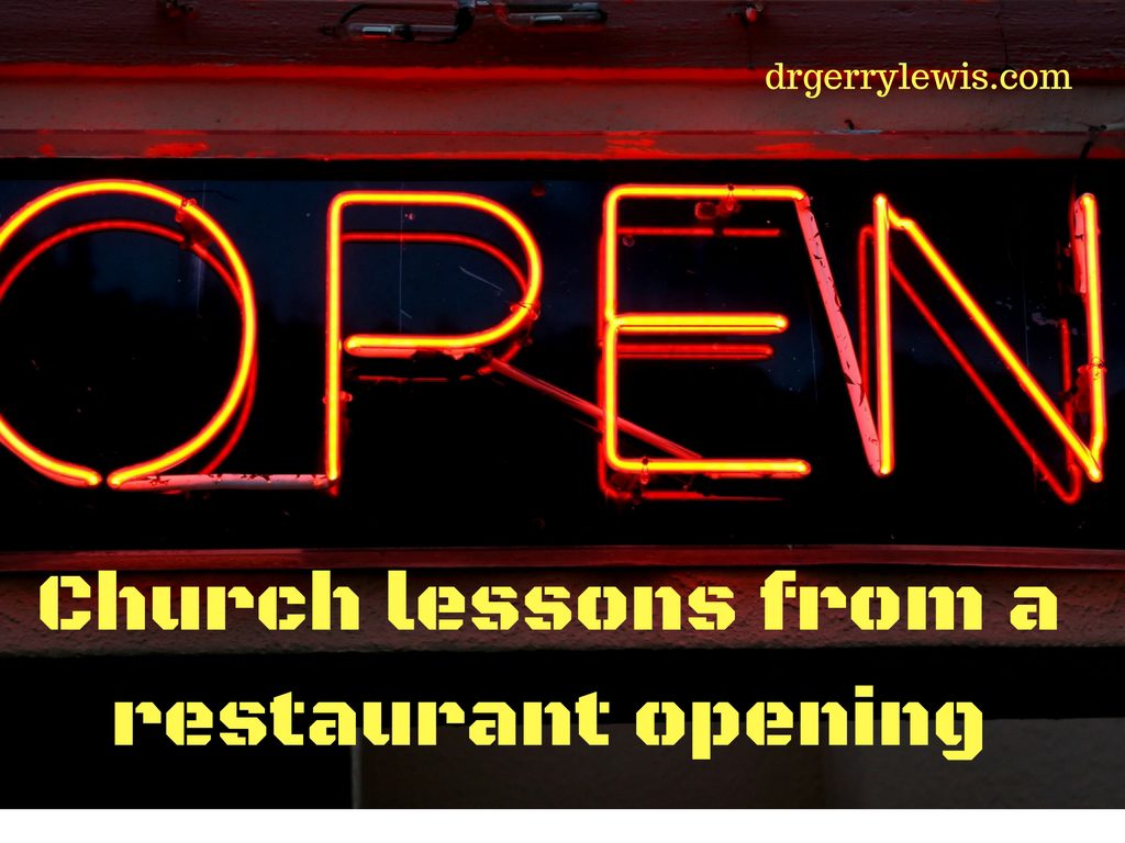 Church lessons from a restaurant opening